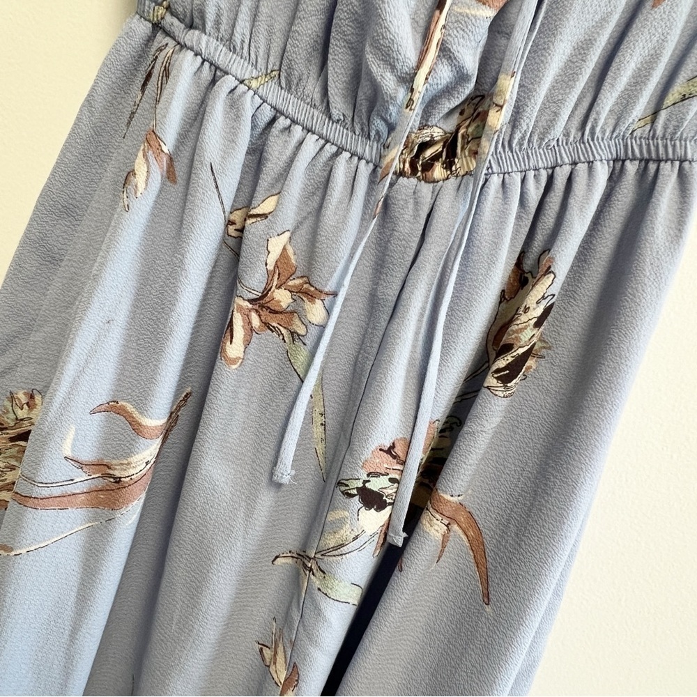 ONE CLOTHING Floral Open Shoulder Maxi Dress Women’s S Cornflower Blue Tie Back - Picture 5 of 9